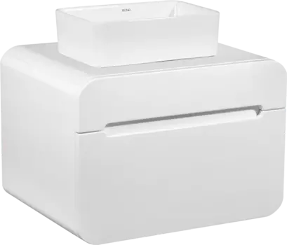 Тумба с раковиной Runo Ницца 60 белая, раковина Duo 40