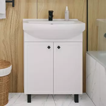 Тумба с раковиной Runo Римини 65 белая