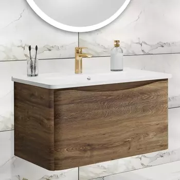 Тумба с раковиной Runo Тоскана 80 течноее дерево