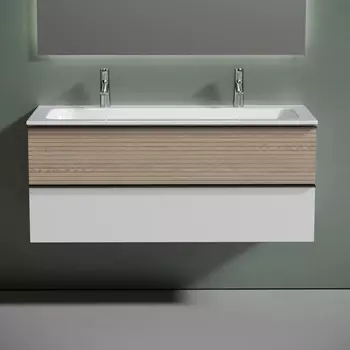 Тумба с раковиной Sancos Delta 120 дуб светлый, белый, раковина CN7016