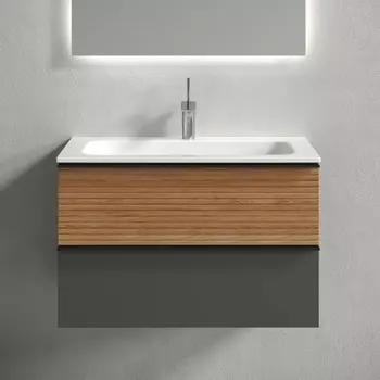 Тумба с раковиной Sancos Delta 80 дуб красный, графит