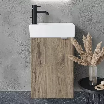 Тумба с раковиной Sancos Mini 35 L подвесная, дуб чарльстон