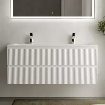 Тумба с раковиной Sancos Snob R 120 см, bianco, раковина CN7016