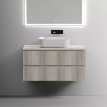 Тумба с раковиной Sancos Snob T 100 см, beige soft, столешница бежевая, раковина CN6011