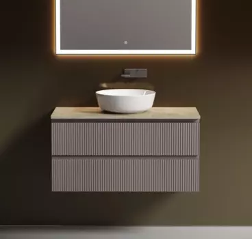 Тумба с раковиной Sancos Snob T 100 см, doha soft, столешница бежевая, раковина CN6013