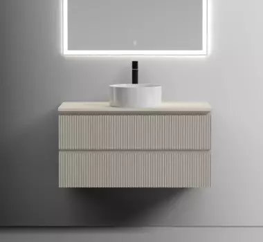 Тумба с раковиной Sancos Snob T 100 см, beige soft, столешница бежевая, раковина CN6032