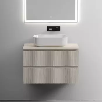 Тумба с раковиной Sancos Snob T 80 см, beige soft, столешница бежевая, раковина CN6011