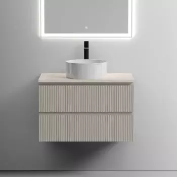 Тумба с раковиной Sancos Snob T 80 см, beige soft, столешница бежевая, раковина CN6032