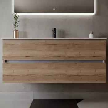 Тумба с раковиной Sancos Urban 120 см дуб галифакс натуральный