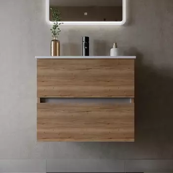 Тумба с раковиной Sancos Urban 80 см дуб галифакс натуральный