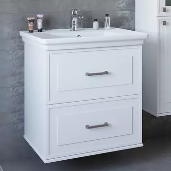 Тумба с раковиной Sanflor Модена 75 подвесная, белая