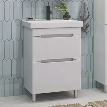 Тумба с раковиной Sanstar Адель 50 напольная, белая, раковина Sanita luxe Fest 50