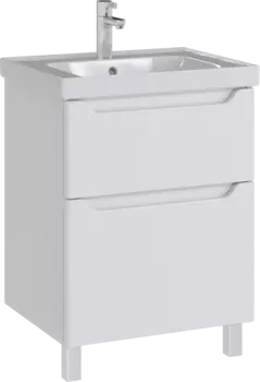 Тумба с раковиной Sanstar Lanciano 60 напольная, белая, раковина Dreja Грейс 60