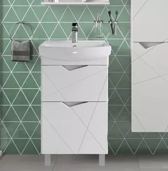 Тумба с раковиной Sanstar Линни 50 напольная, белая