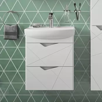 Тумба с раковиной Sanstar Линни 50 подвесная, белая