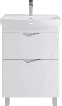 Тумба с раковиной Sanstar Линни 60 напольная, белая
