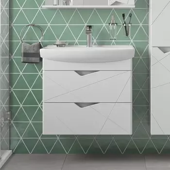 Тумба с раковиной Sanstar Линни 70 подвесная, белая