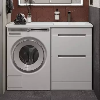 Тумба с раковиной Sanstar Толедо 60 напольная, белая, раковина Даллас 120 R