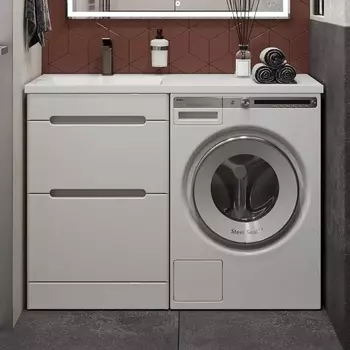 Тумба с раковиной Sanstar Толедо 60 напольная, белая, раковина Даллас 120 L