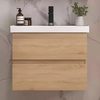 Тумба с раковиной Sanstar Тоскана 70 дуб сонома светлый, раковина Dreja Grace 70