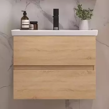 Тумба с раковиной Sanstar Тоскана 70 дуб сонома светлый, раковина Kirovit Фостер 70