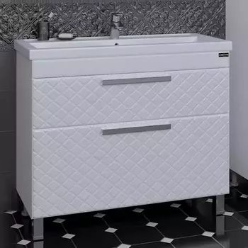 Тумба с раковиной СанТа Калипсо NEW 100 напольная 2 ящика
