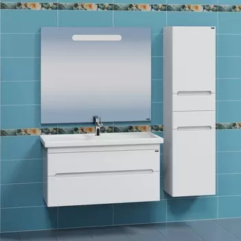 Тумба с раковиной СанТа Лондон 100 подвесная, 2 ящика