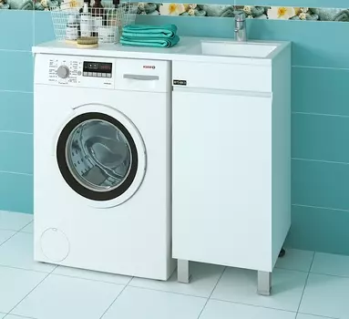 Тумба с раковиной СанТа Марс 100 над стиральной машиной, напольная, правая 900107.4