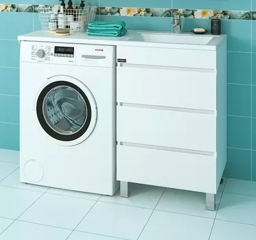 Тумба с раковиной СанТа Марс 120 над стиральной машиной, напольная, правая 900105.4