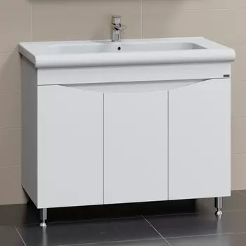 Тумба с раковиной СанТа Сатурн 105 напольная, 3 двери