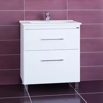 Тумба с раковиной СанТа Вегас 75 напольная, 2 ящика