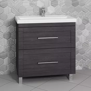 Тумба с раковиной СанТа Венера 80 напольная, дуб шале графит