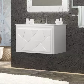 Тумба с раковиной Smile Луиджи 70 белая