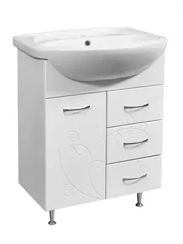 Тумба с раковиной Stella Polar Фантазия 65 напольная, белая