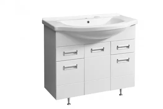 Тумба с раковиной Stella Polar Фиора 90 напольная, белая