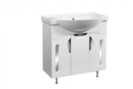 Тумба с раковиной Stella Polar Сильва 80 напольная, белая