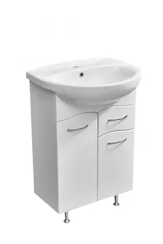 Тумба с раковиной Stella Polar Волна 55 напольная, белая