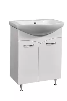 Тумба с раковиной Stella Polar Волна 60 напольная, белая