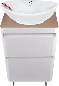 Тумба с раковиной Style Line Атлантика 60 Люкс Plus, напольная, антискрейч, бежевый светлый