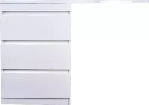 Тумба с раковиной Style Line Даллас 130 Люкс Plus напольная, белая, 3 ящика