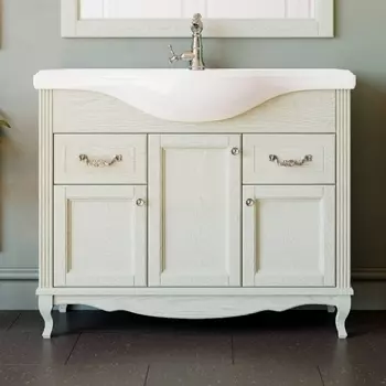 Тумба с раковиной ValenHouse Эллина 105 слоновая кость, фурнитура хром