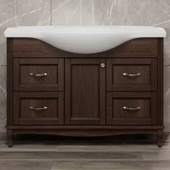 Тумба с раковиной ValenHouse Эллина 120 кальяри, 4 ящика, 1 дверца, ручки хром