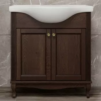 Тумба с раковиной ValenHouse Эллина 80 кальяри, 2 дверцы, ручки бронза