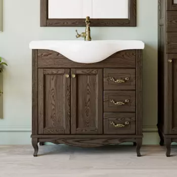 Тумба с раковиной ValenHouse Эллина 80 кальяри, фурнитура бронза