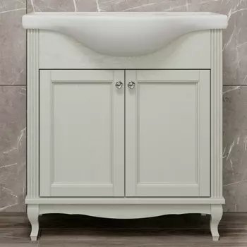 Тумба с раковиной ValenHouse Эллина 80 слоновая кость, 2 дверцы, ручки хром