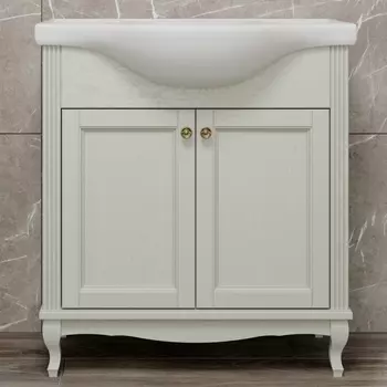 Тумба с раковиной ValenHouse Эллина 80 слоновая кость, 2 дверцы, ручки бронза
