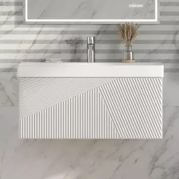 Тумба с раковиной Velvex Edge 80.1Y подвесная, белая