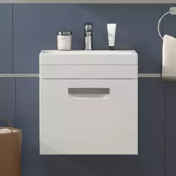 Тумба с раковиной Velvex Estea 50.1Y белая матовая