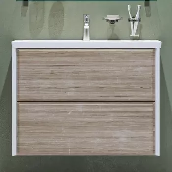 Тумба с раковиной Velvex Gesso 80.2Y дуб сонома, белая