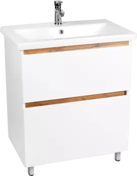 Тумба с раковиной VIANT Мальта 80 напольная, белая, дуб вотан